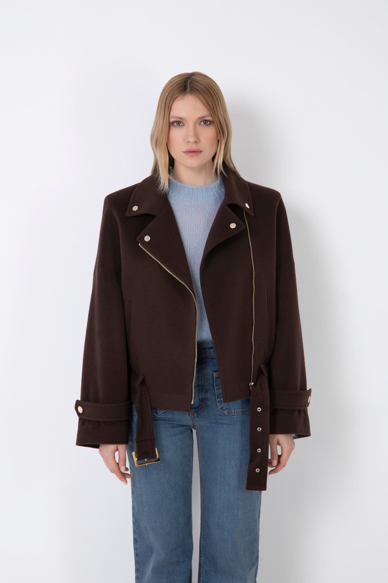 CAPPOTTO BIKER OVERSIZE CON SPALLINE