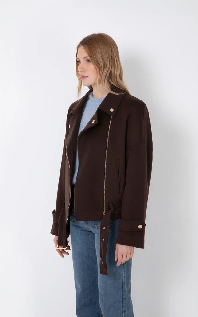 CAPPOTTO BIKER OVERSIZE CON SPALLINE