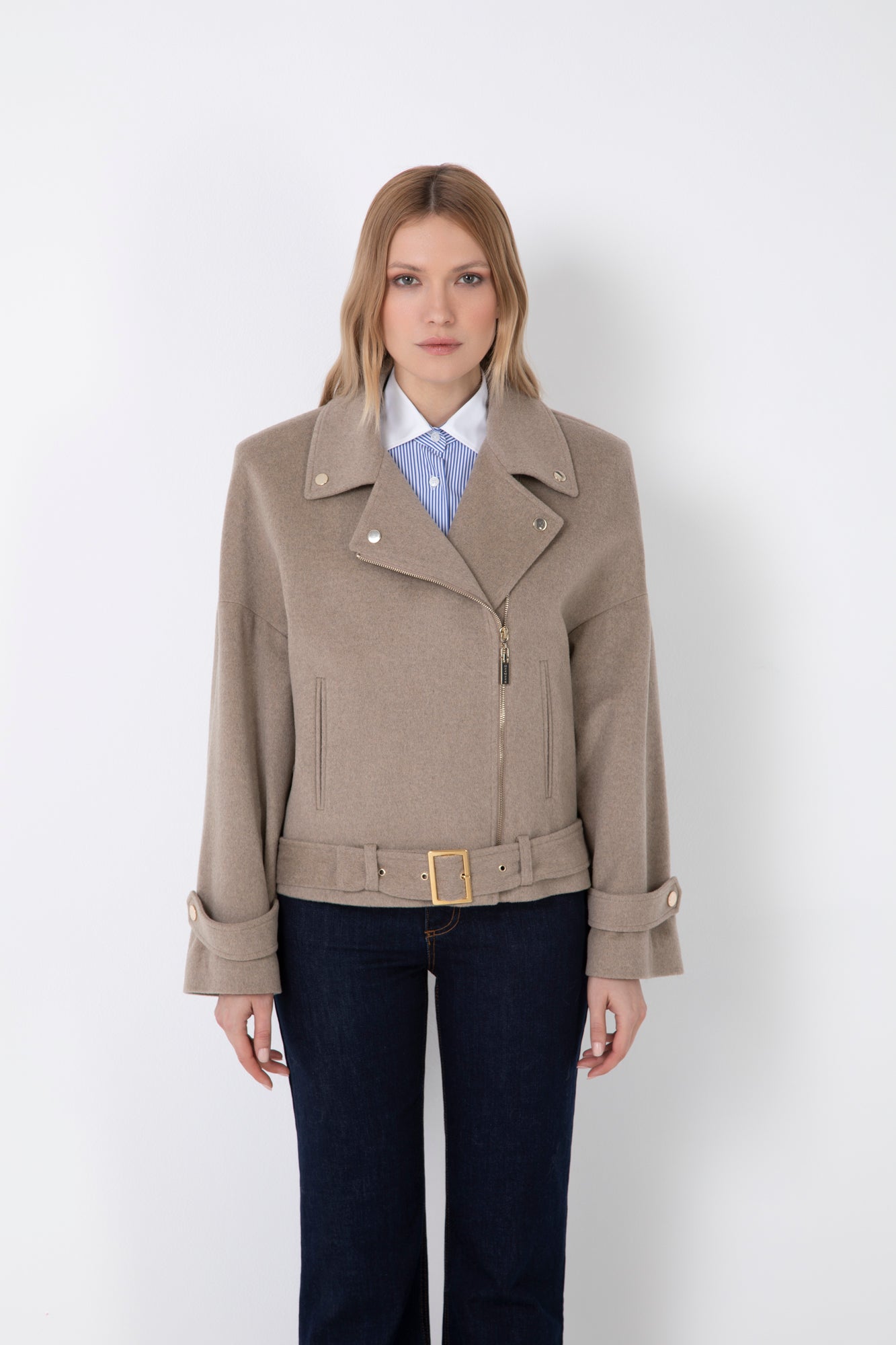 CAPPOTTO BIKER OVERSIZE CON SPALLINE