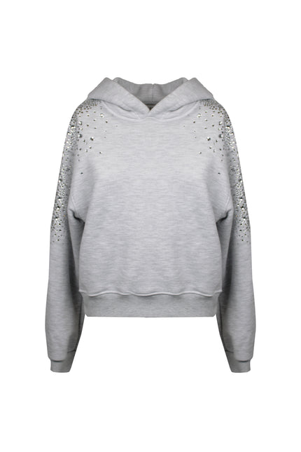 Felpa con cappuccio AEOD0075 collezione Autunno / Inverno 2027 con strass luminosi da donna