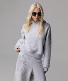 FELPA 100% COTONE CON CAPPUCCIO E STRASS