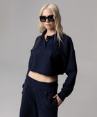 FELPA CROP IN  STILE POLO 100% COTONE CON STRASS