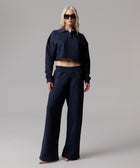 PANTALONI PALAZZO IN 100% COTONE CON STRASS