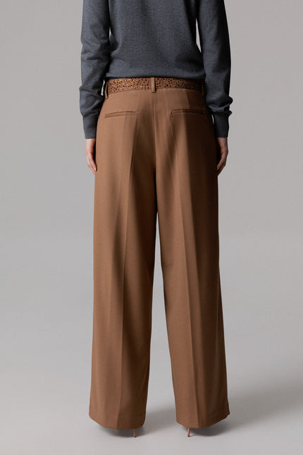 ALT Text: CAMMELLO PANTALONE PINCES STRASS SUL CINTO for women