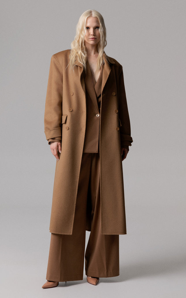 ALT Text: CAPPOTTO OVERSIZE 100% LANA CON SCIARPA REMOVIBILE for Sale