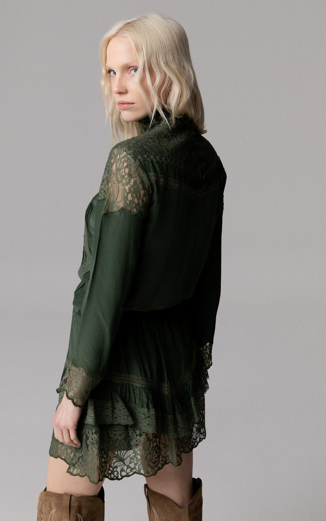 ALT Text: Elegant Italian PANTAGONNA CON RICAMO IN PIZZO 100% VISCOSA for special occasions