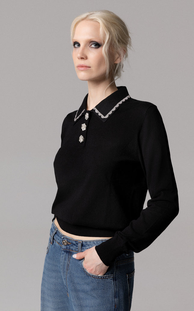 Alt Text: Fall / Winter 2027 DENIM CLARISSA STRAIGHT BANDA LATERALE AEOD0072 with Dettagli strappi vintage for women