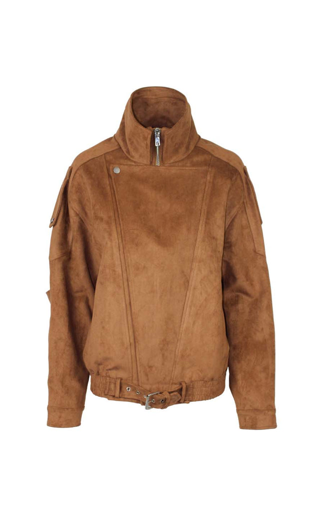 ALT Text: Morbida ecopelle scamosciata style GIACCA/BOMBER OVER IN ECOSUEDE for women