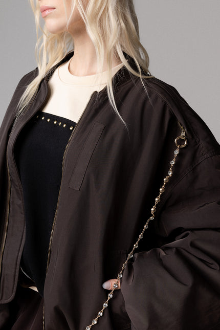 ALT Text: Oversize silhouette style BOMBER OVERSIZE MANICA A PALLONCINO for women