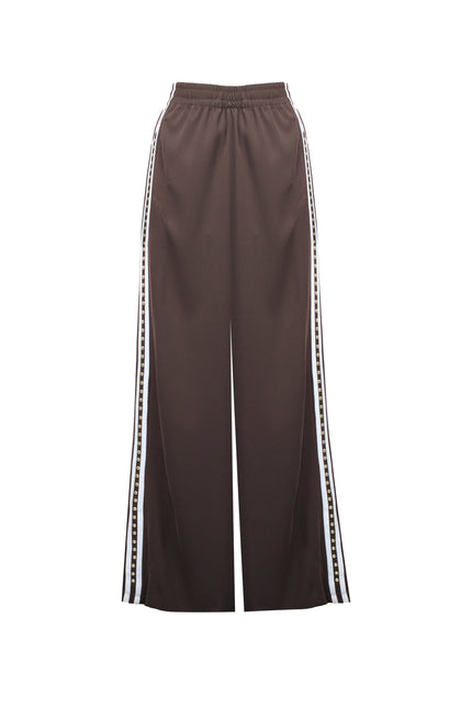 ALT Text: PANTALONE A GAMBA LARGA SONIA CON BORCHIE for Sale