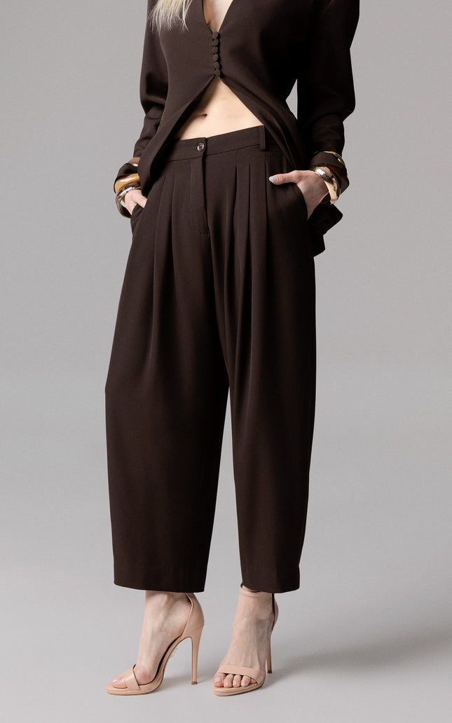 ALT Text: Stile sartoriale con doppia pinces style PANTALONE DOPPIA PINCES CARROT FIT for women