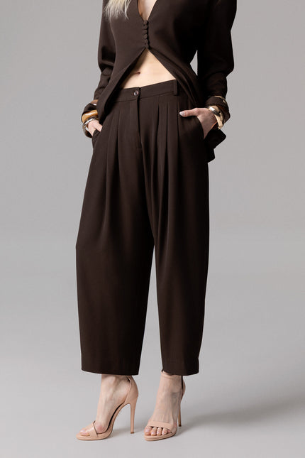 ALT Text: Stile sartoriale con doppia pinces style PANTALONE DOPPIA PINCES CARROT FIT for women