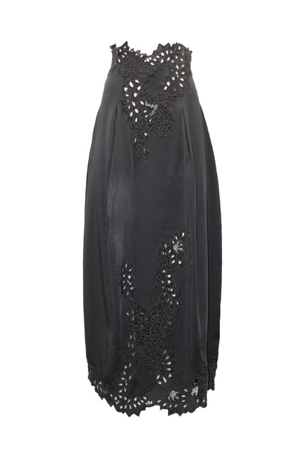 ALT Text: Trendy Italian GONNA MIDI TUBINO INSERTI IN PIZZO for glamour look