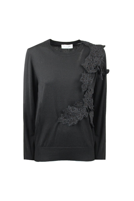 ALT Text: Trendy Italian PULLOVER PARICOLLO PIZZO for glamour look