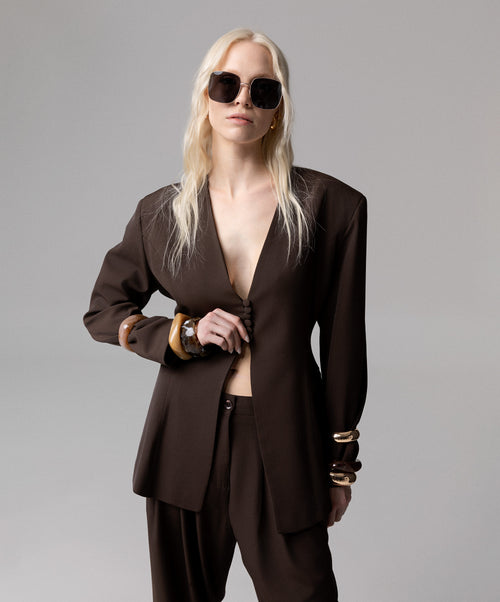BLAZER GIADA IN CADY A CLESSIDRA CON SCOLLO A V