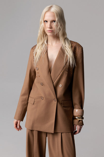 ALT Text: Women's BLAZER LAURENT DOPPIOPETTO CON PIOGGIA STRASS AEOD0029