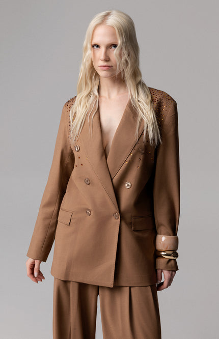 ALT Text: Women's BLAZER LAURENT DOPPIOPETTO CON PIOGGIA STRASS AEOD0029