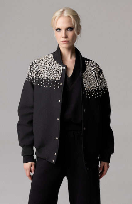 ALT Text: Women's BOMBER PREZIOSO IN COTONE RICAMATO A MANO AEOD0070