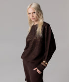 FELPA OVERSIZE IN COTONE CON STRASS MOTIVO TIGRE