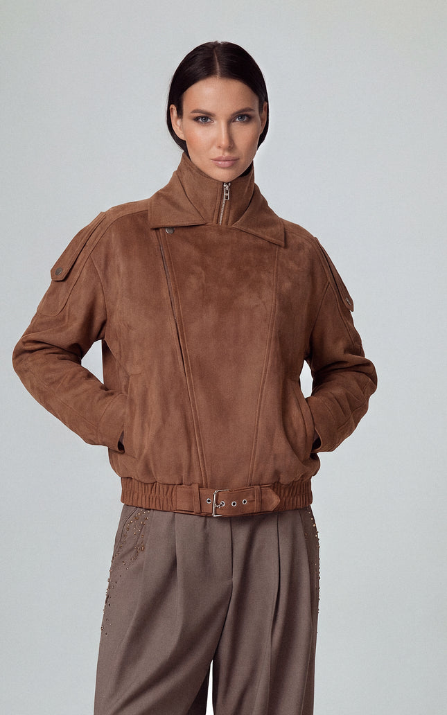 ALT Text: Women's GIACCA/BOMBER OVER IN ECOSUEDE AEOD0066