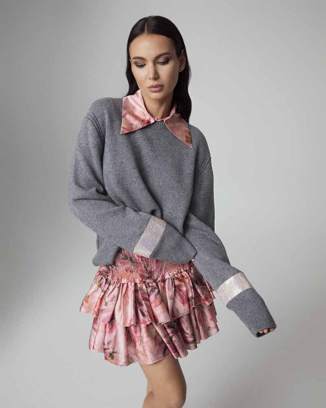ALT Text: Women's GONNA CORTA A BALZE E LAVORAZIONE PUNTO SMOCK AEOD0054