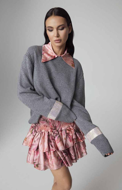 ALT Text: Women's GONNA CORTA A BALZE E LAVORAZIONE PUNTO SMOCK AEOD0054