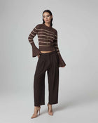 MAGLIA CROPPED LAVORAZIONE TRECCIA CON CRISTALLI