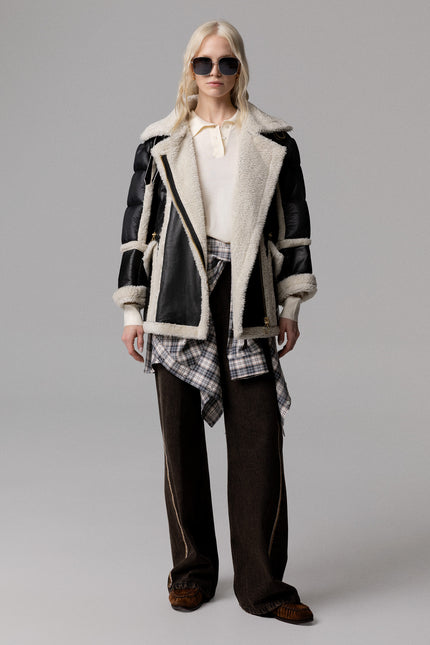ALT Text: Women's MONTONE VERA PELLE FIT OVERSIZE AEOD0045