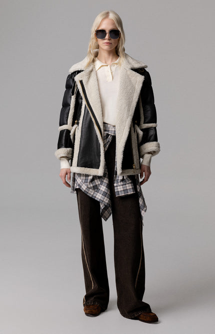 ALT Text: Women's MONTONE VERA PELLE FIT OVERSIZE AEOD0045