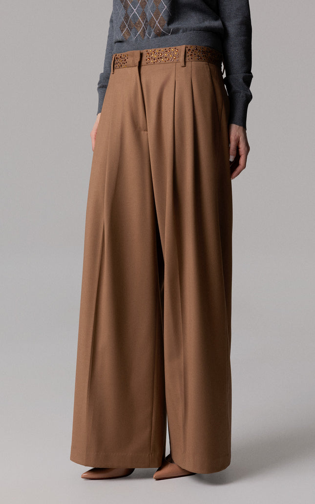 ALT Text: Women's PANTALONE PINCES STRASS SUL CINTO AEOD0031