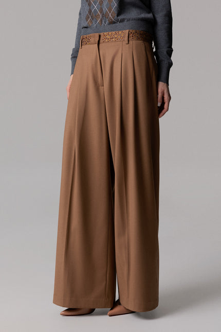 ALT Text: Women's PANTALONE PINCES STRASS SUL CINTO AEOD0031