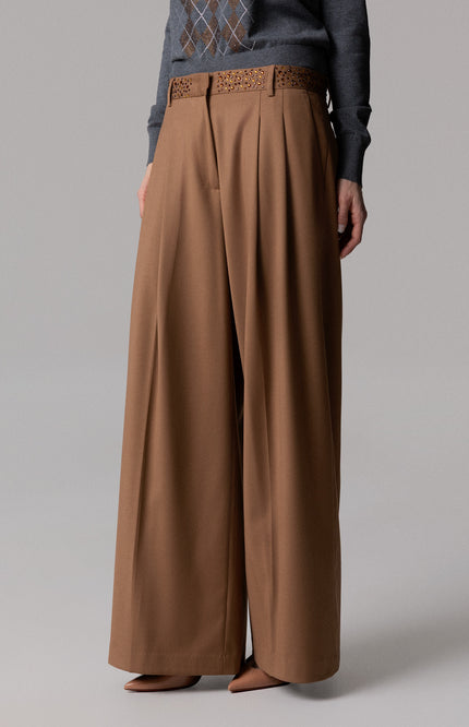 ALT Text: Women's PANTALONE PINCES STRASS SUL CINTO AEOD0031
