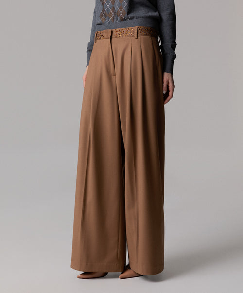 PANTALONE PINCES STRASS SUL CINTO