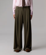 PANTALONE PINCES WIDE LEG CON BORCHIE