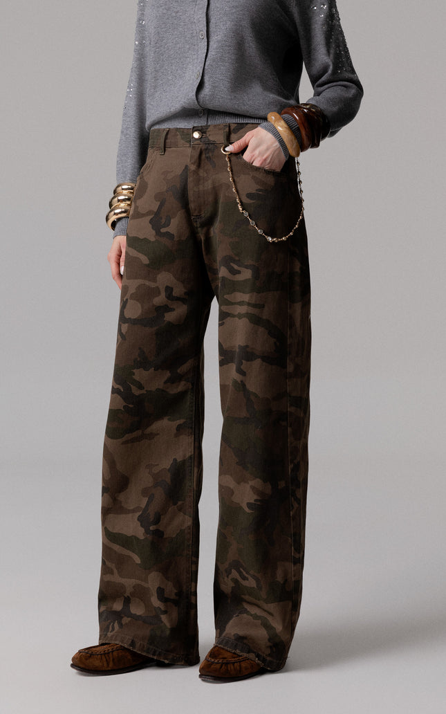 ALT Text: Women's PANTAPALAZZO BULL STAMPATO CON CHARME AEOD0060