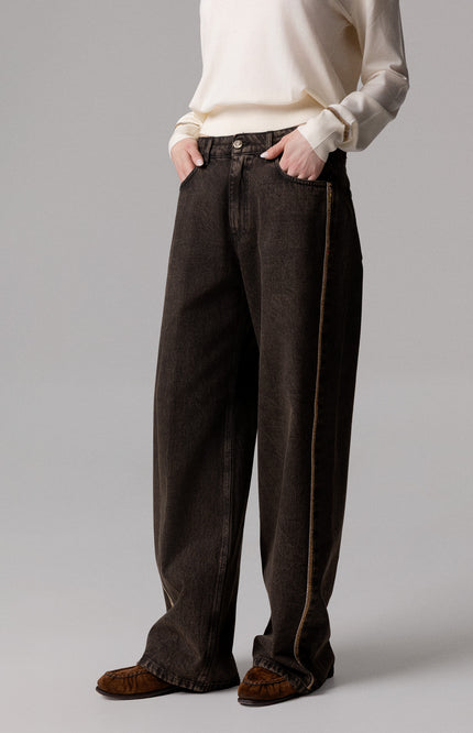 ALT Text: Women's PANTAPALAZZO DENIM TINTO VINTAGE AEOD0044