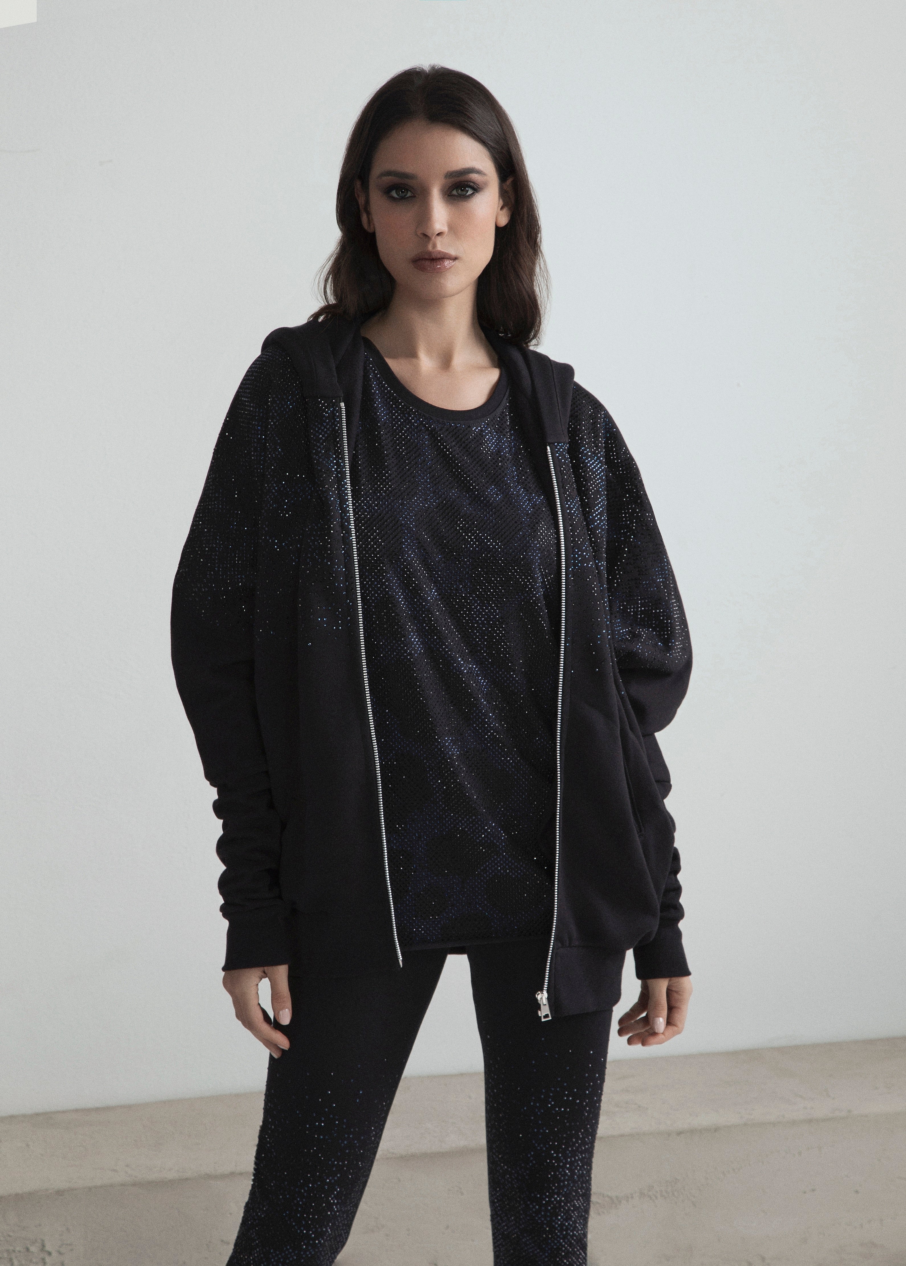 CAPPA/GICCA CON ZIP CAPPUCCIO E STRASS