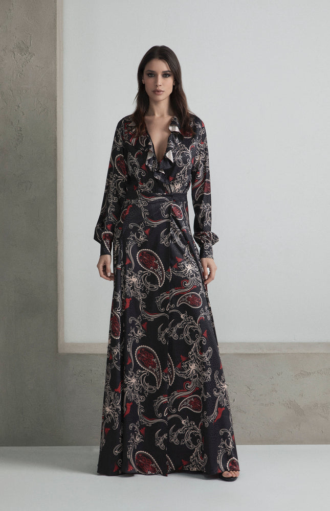 ABITO ROUCHES LUNGO ED ELEGANTE