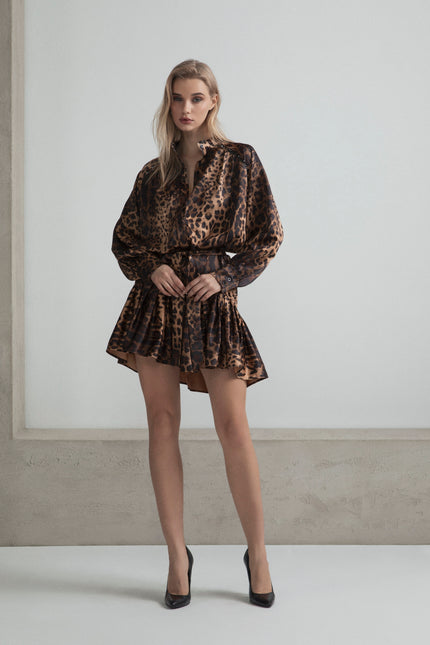 ABITO CHEMISIER IN VISCOSA ICONIC CON STRASS