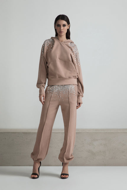 SWEATPANTS WITH RHINESTONE APPLICATIONS