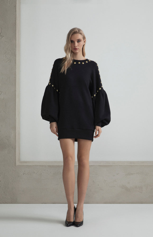 ABITO FELPA BALLOON CON BORCHIE ORO