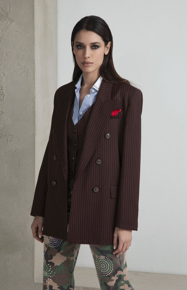 BLAZER SARTORIALE DOPPIOPETTO TRAMA GESSATA