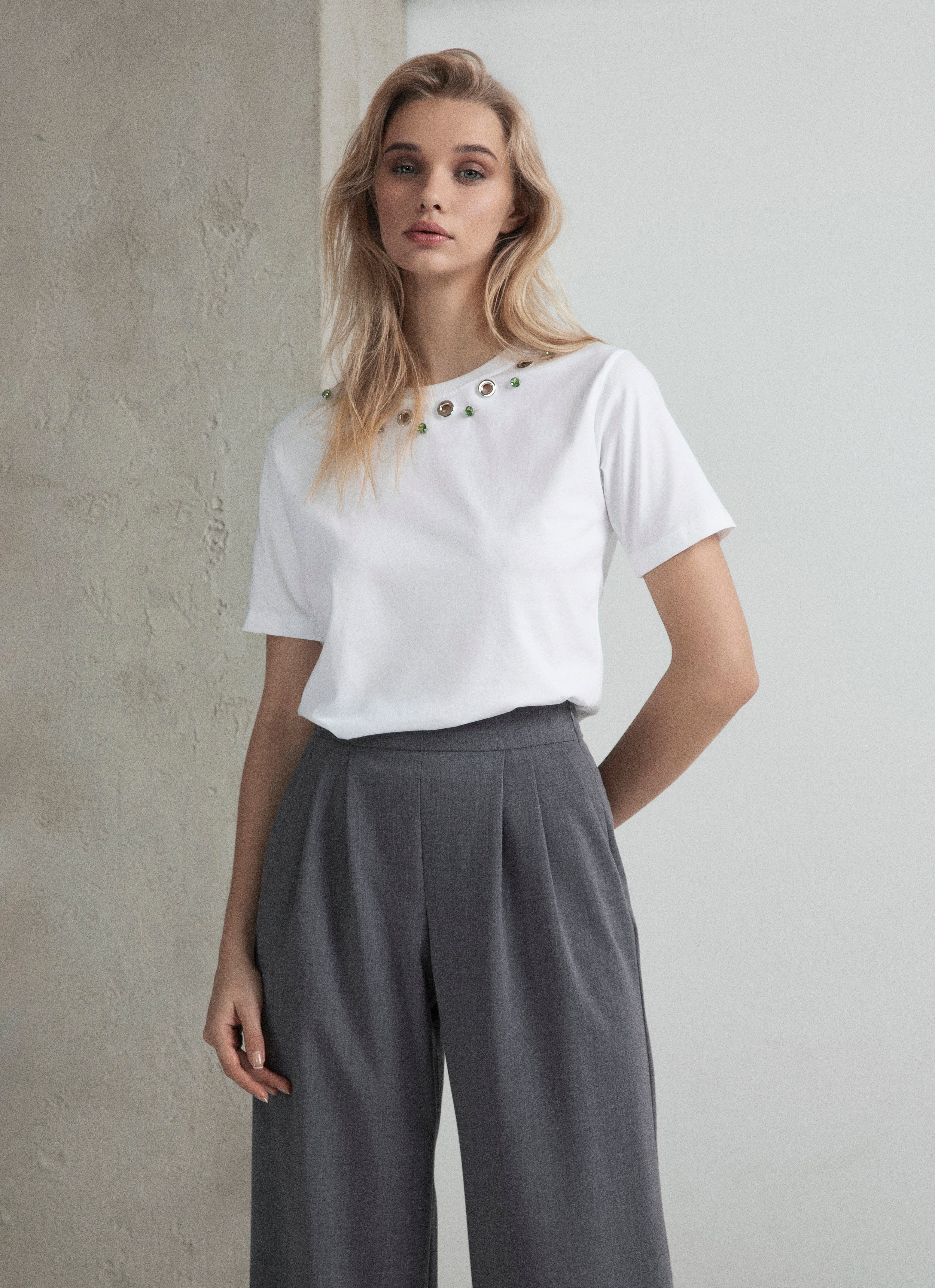 T‐SHIRT  APPL. OCCHIELLI STRASS