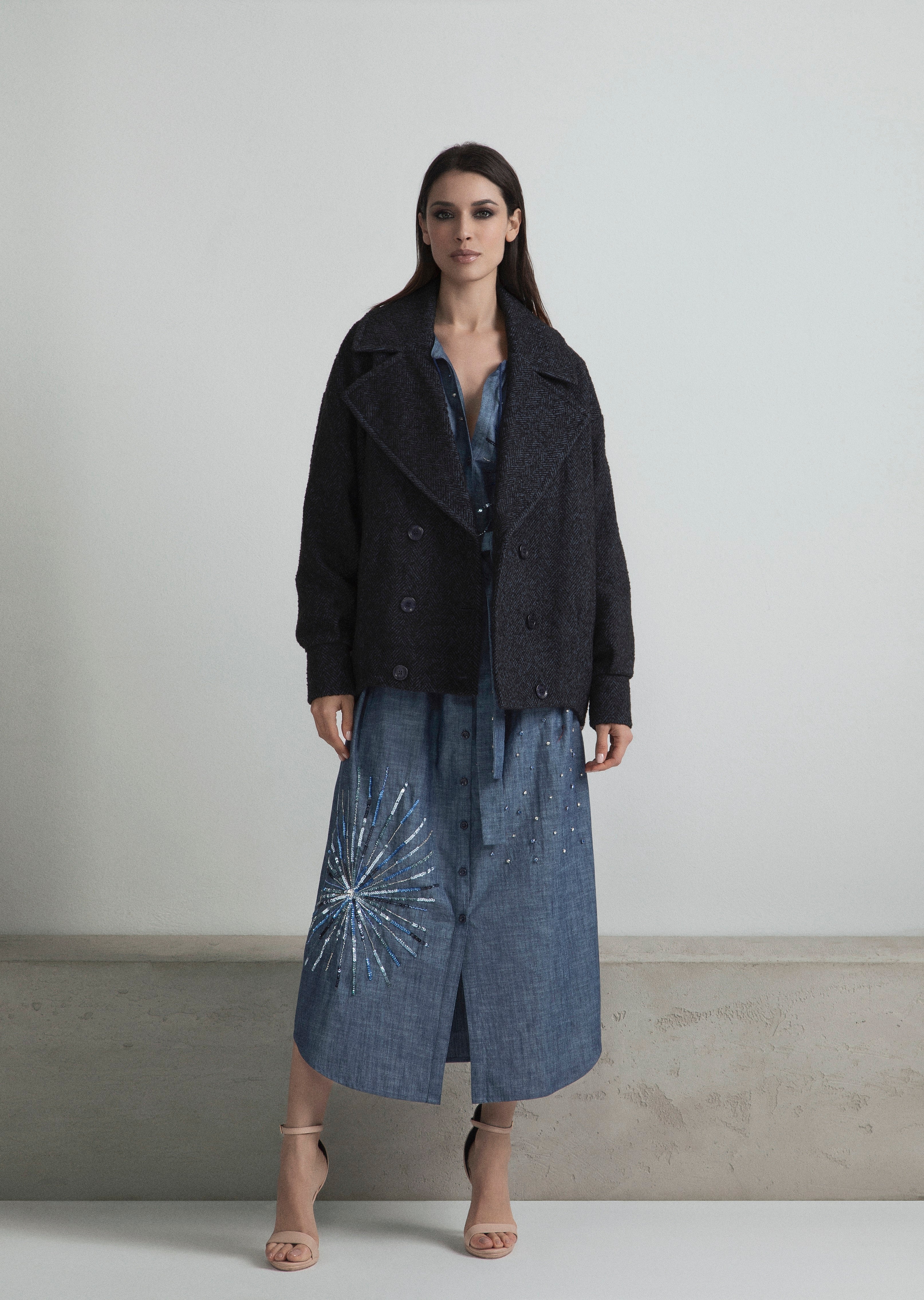 GIACCONE CABAN OVERSIZE DOPPIOPETTO IN LANA