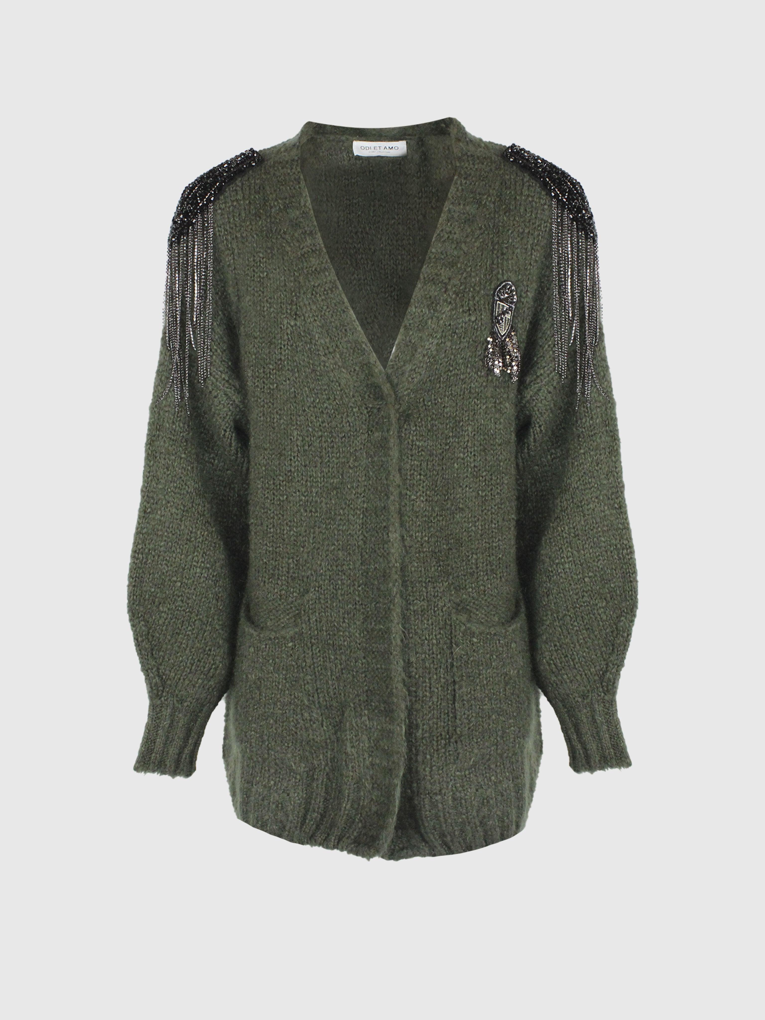 CARDIGAN MOHAIR C/PATCH