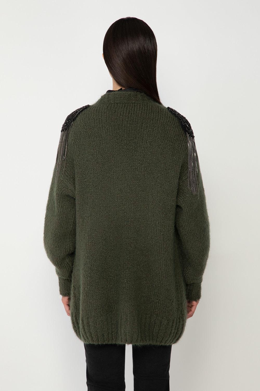 CARDIGAN MOHAIR C/PATCH
