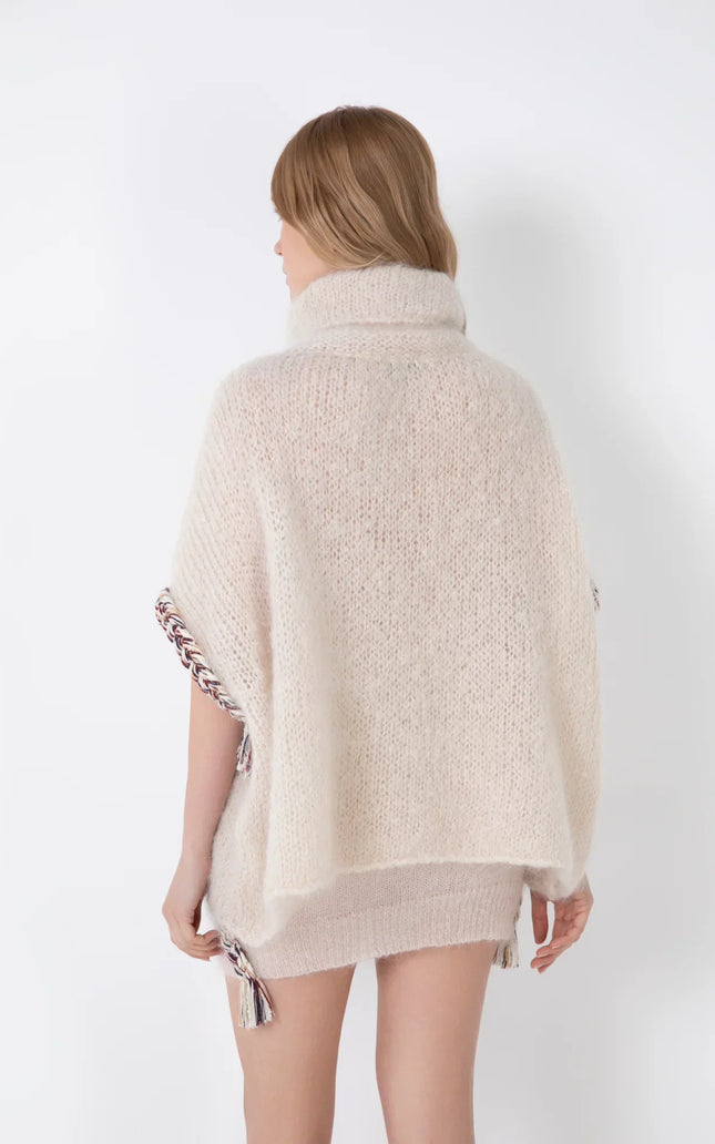 WOOL AND MOHAIR BLEND PENCIL MINI SKIRT WITH BRAID DECORATION