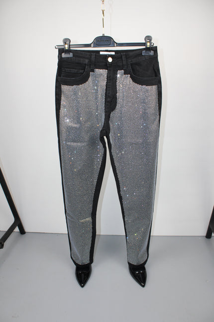 DENIM SKINNY FULL STRASS CON TASCHE