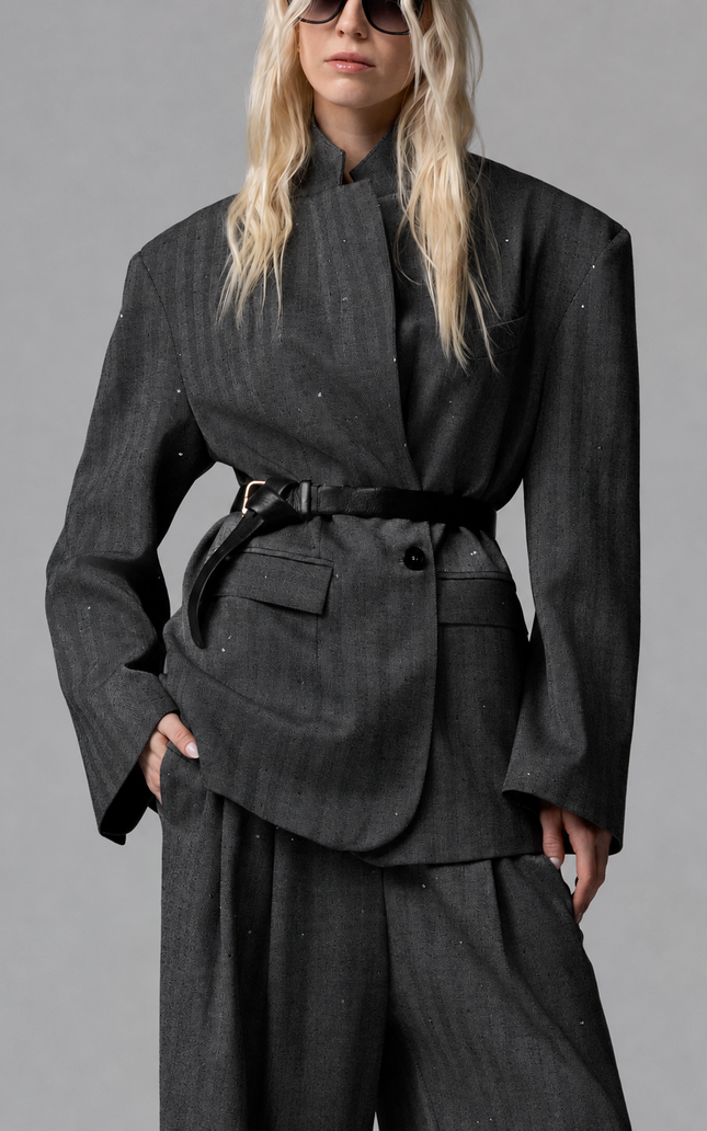 BLAZER ANDRE' MISTO LANA OVERSIZE CON PAILLETTES