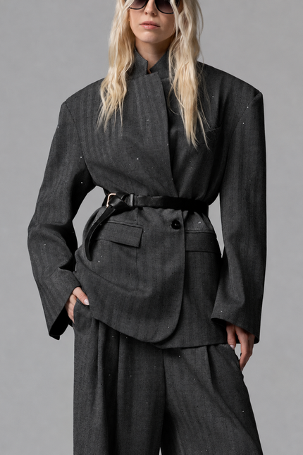 BLAZER ANDRE' MISTO LANA OVERSIZE CON PAILLETTES
